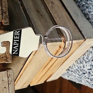 Elegant Sterling Silver and Pearl Hoop Bracelet